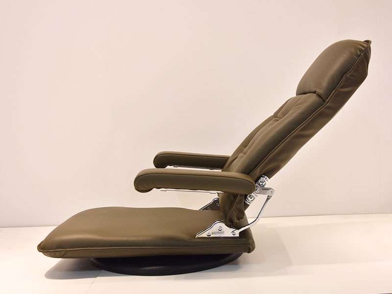 座椅子（回転）MFR 革ブラウン